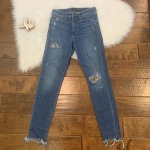 Joes Womens Jeans The Charlie Hi Rise Skinny Ankle Size 27 Raw Hem Patches